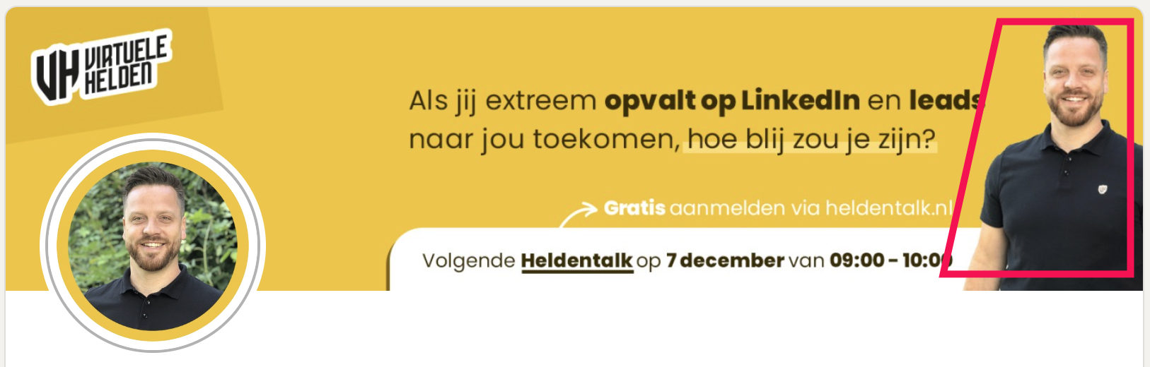 LinkedIn banner - Laat jezelf zien, wees herkenbaar op LinkedIn