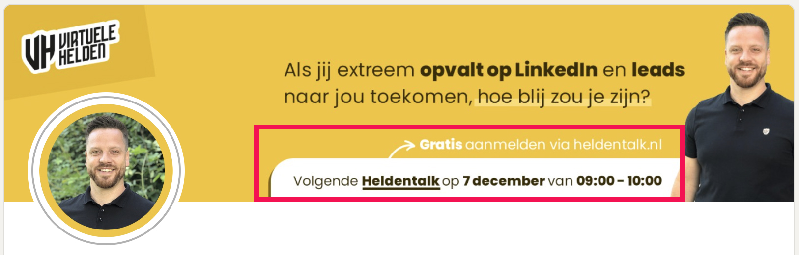 LinkedIn banner - Voeg een call to action toe